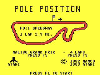 Pole Position title screen for Commodore 64